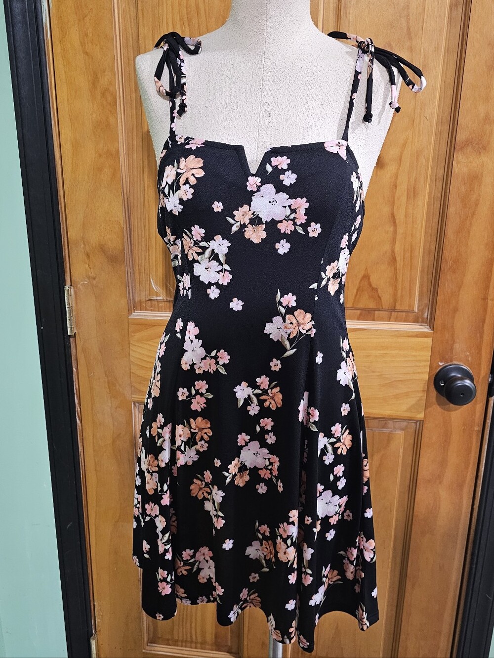 Lily Rose Mini Black And Pink Floral Sundress